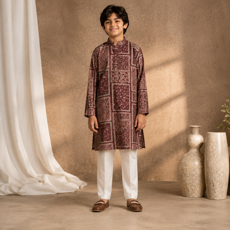 Boys Ethnic Printed Kurta Set