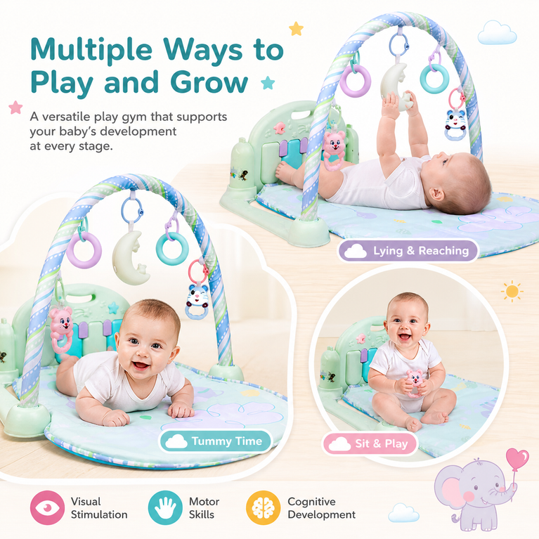 Steel bird-Harmony Baby Play Gym with Music & Activity Mat