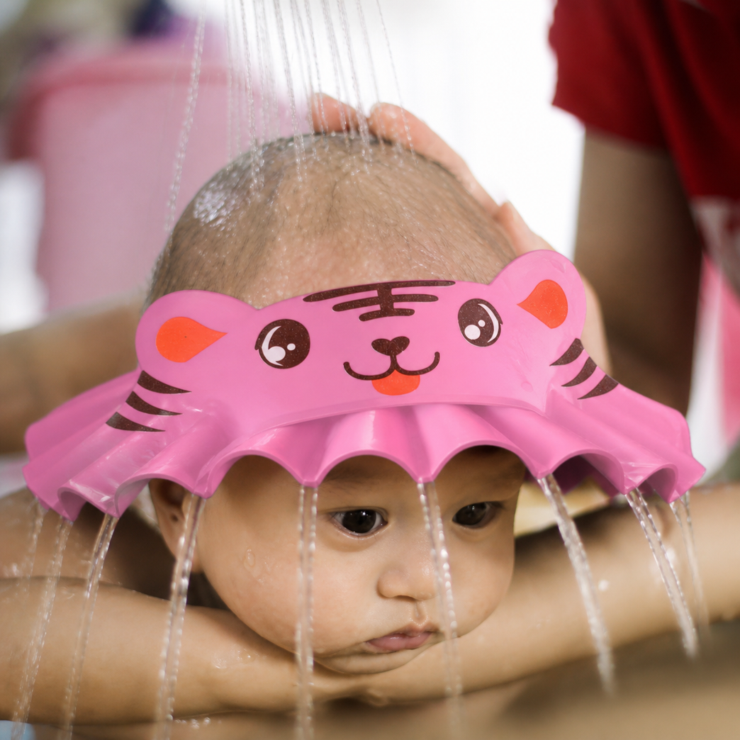Baby Shampoo Bath Cap – Adjustable Soft Silicone Bathing Shower Cap for Kids (Cartoon Design)