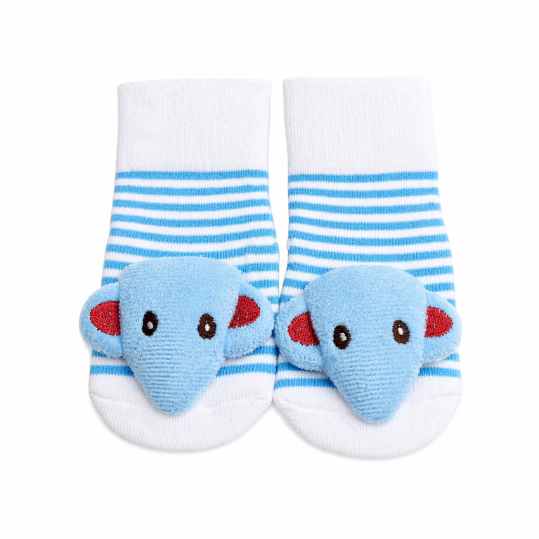 Cute Elephant Baby Socks – Soft Cotton Striped Socks for Infants & Toddlers