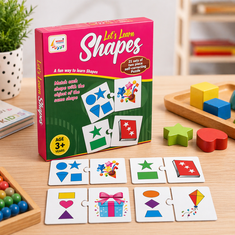 Let’s Learn Shapes Puzzle Cards for Kids (Age 3+)