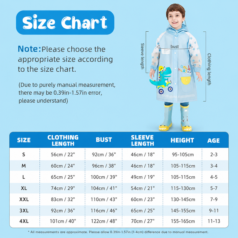 Hooded Raincoat for Kids with Wide Brim, EVA Student Rain Coat for Girls, School Bag Rain Cover