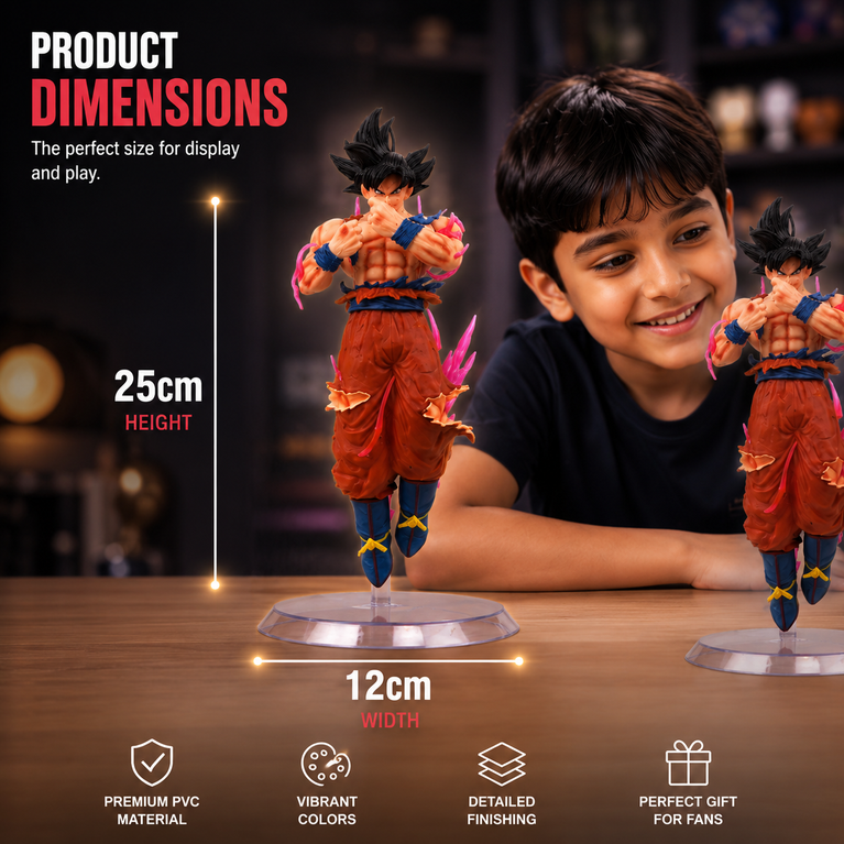 TUI Goku Action Figure Collectible PVC Statue with Display Stand|25 cm