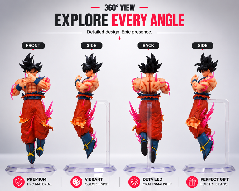 TUI Goku Action Figure Collectible PVC Statue with Display Stand|25 cm
