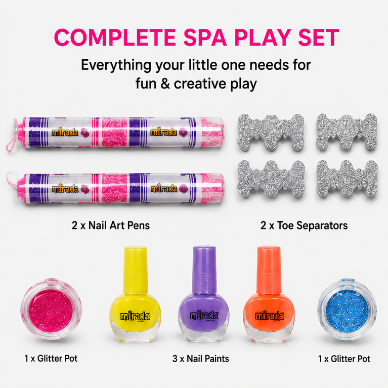Mirada Spa: Pretty Me Bag – Kids Makeup &amp; Nail Art Play Set