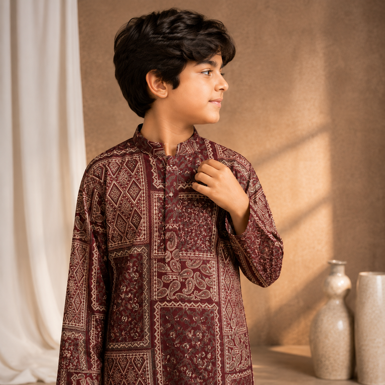 Boys Ethnic Printed Kurta Set