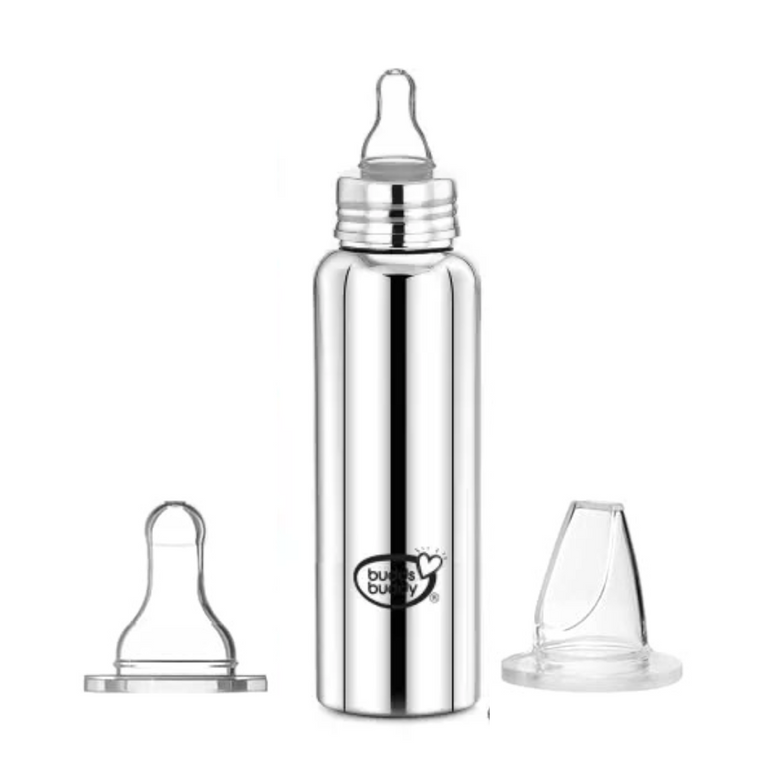 Buddsbuddy Deluxe Stainless Steel, 2 Stage Bottle 250ml-3m+