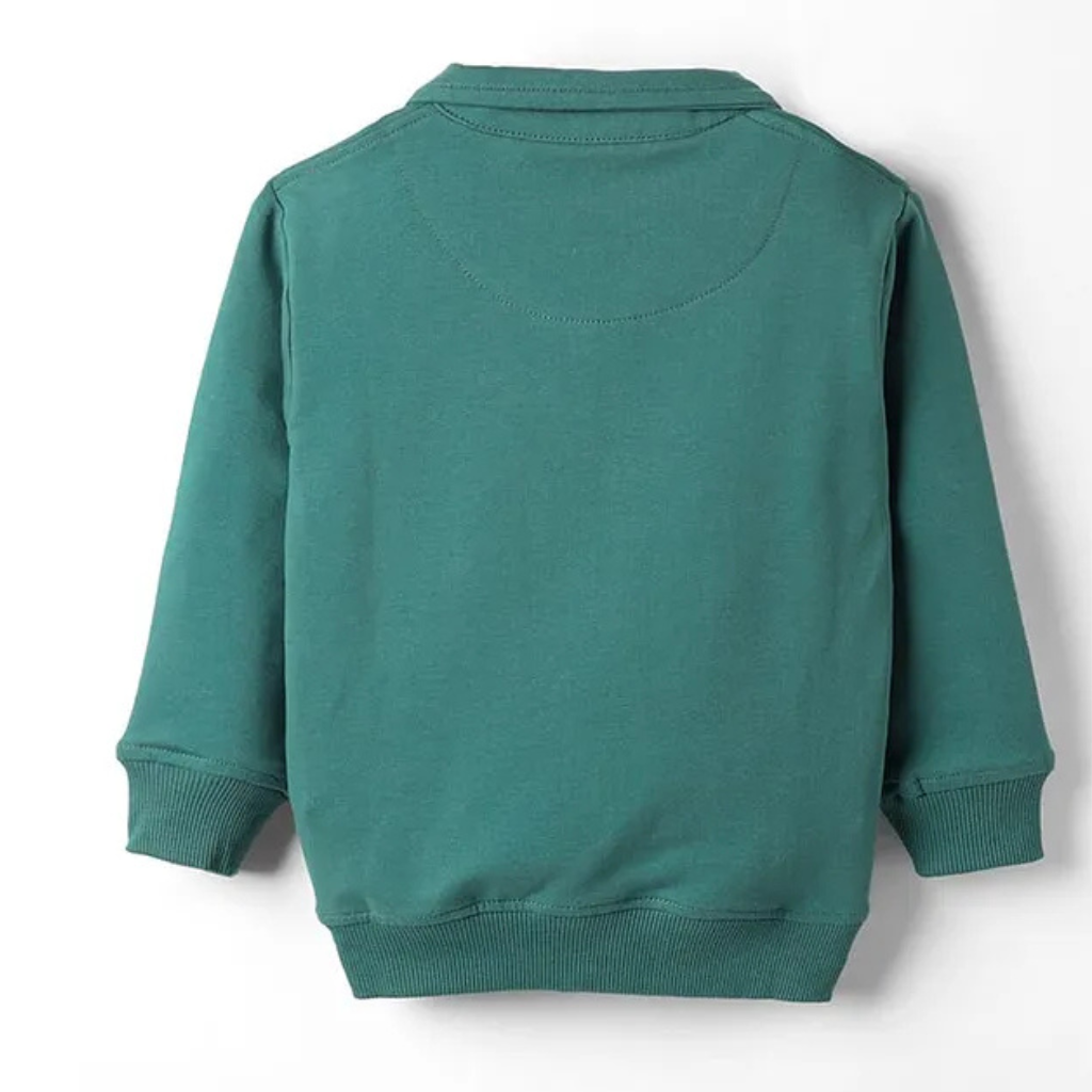 Doreme- Terry Knit Full Sleeves Sweatjacket with Text Print