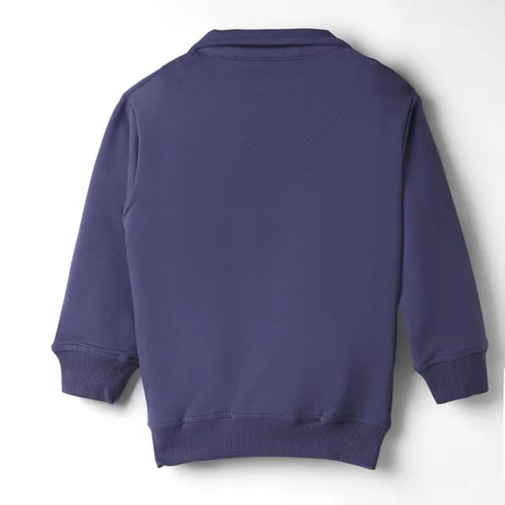 Doreme- Terry Knit Full Sleeves Sweatjacket with Text Print