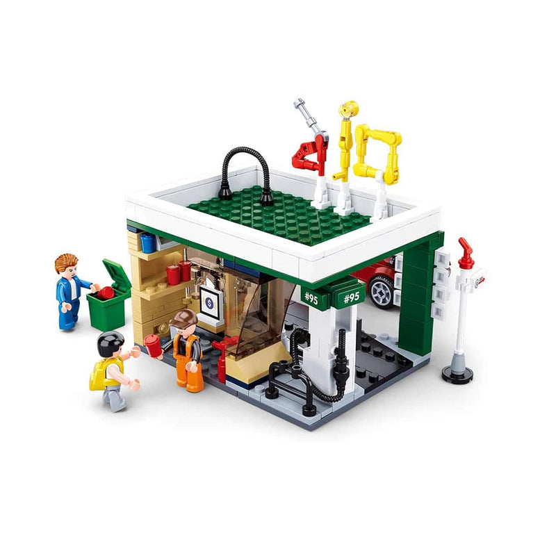 Sluban Building Block Toy Town – Petrol Station Set (322 Pieces) for Aged 6+