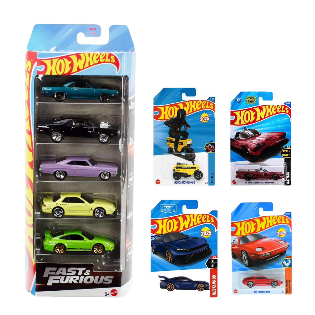 Hot Wheels Die-Cast Car Gift Set - Fast & Furious Collection & 2025 New Release Singles