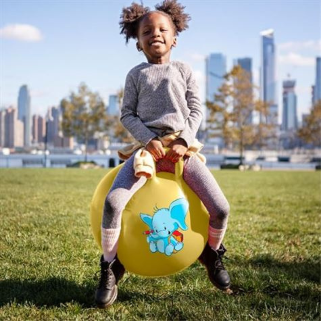 Play Magic Rubber Sit & Bounce Hop Ball 45Cm (17.7 Inch.)|Jumping Ball| Bouncy Ball with Handle |Indoor Outdoor Toy