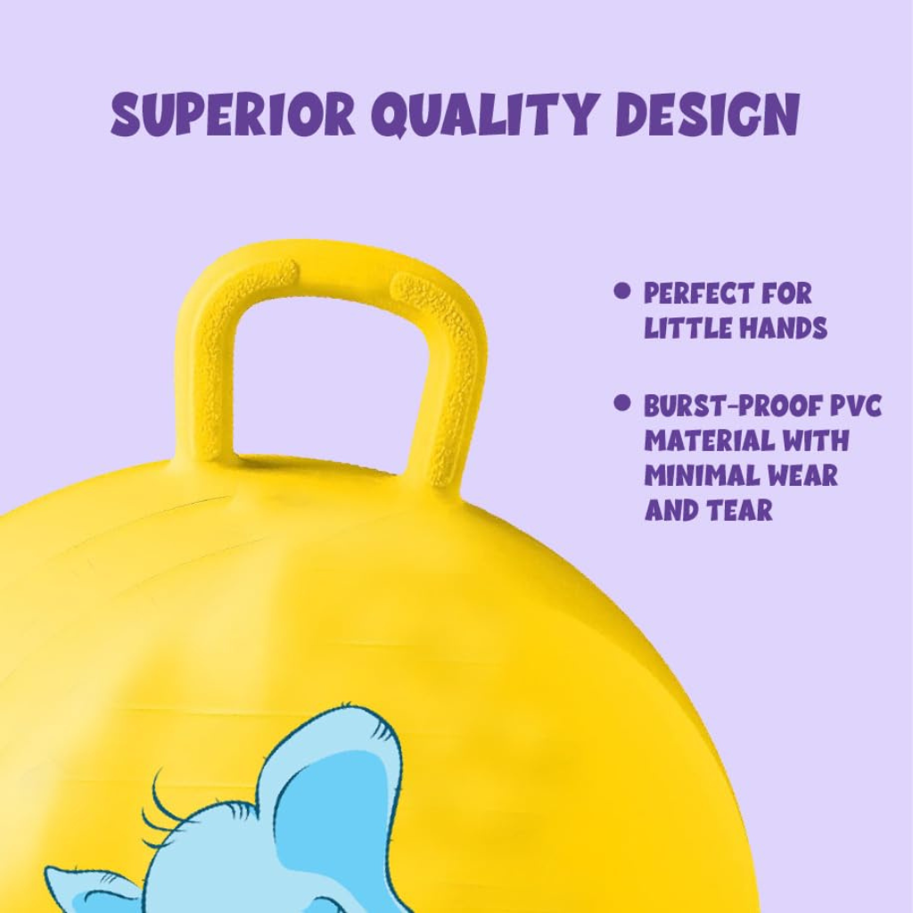Play Magic Rubber Sit & Bounce Hop Ball 45Cm (17.7 Inch.)|Jumping Ball| Bouncy Ball with Handle |Indoor Outdoor Toy