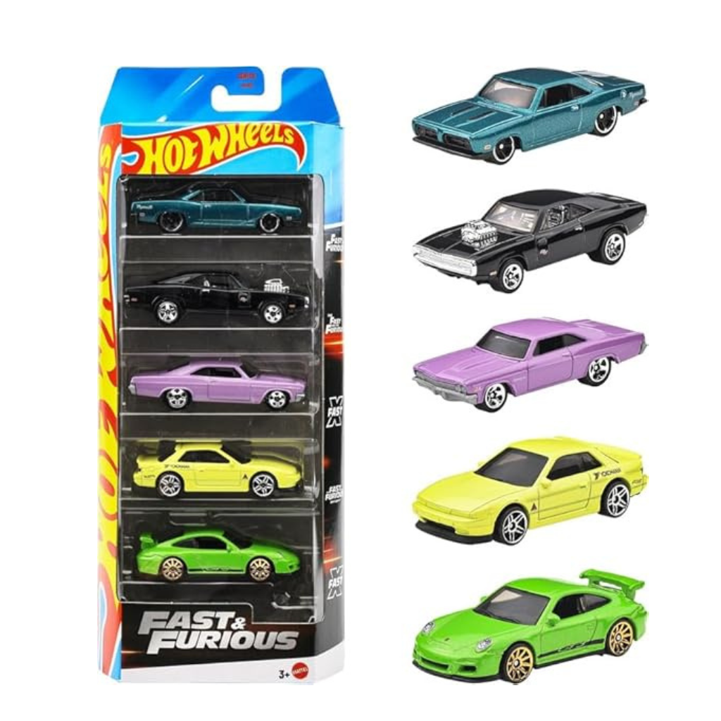 Hot Wheels Die-Cast Car Gift Set - Fast & Furious Collection & 2025 New Release Singles