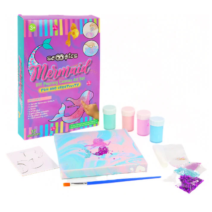 Scoobies -DIY Pouring Canvas Art Set -The Voyage of Mermaid