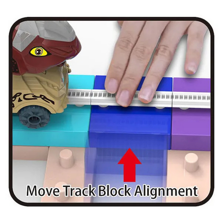 Educational DIY Puzzle Assembly Froebel Building Cube Blocks Dinosaur Track Sets Assembly Racing Rail Car Slot Toys