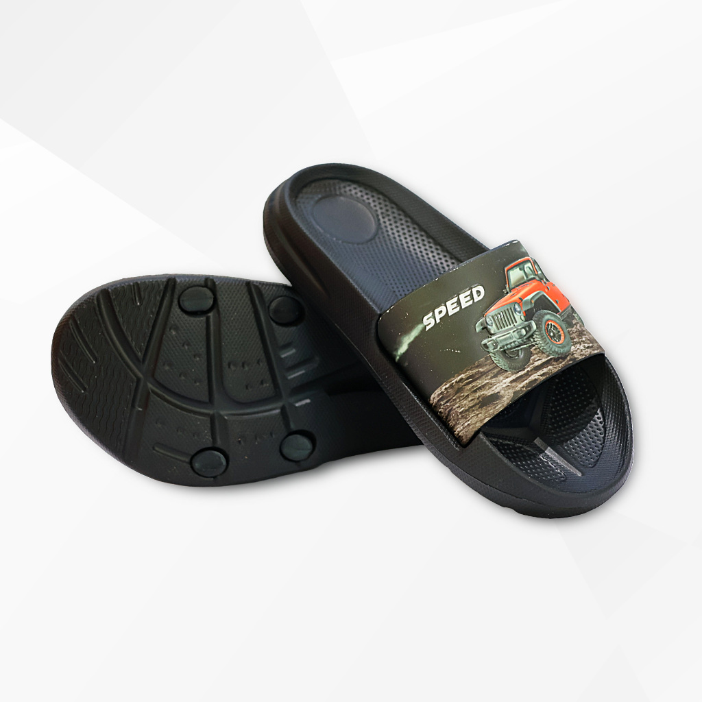 Kids Fun Vehicle Printed Flip-Flops