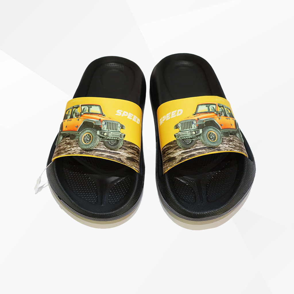 Kids Fun Vehicle Printed Flip-Flops