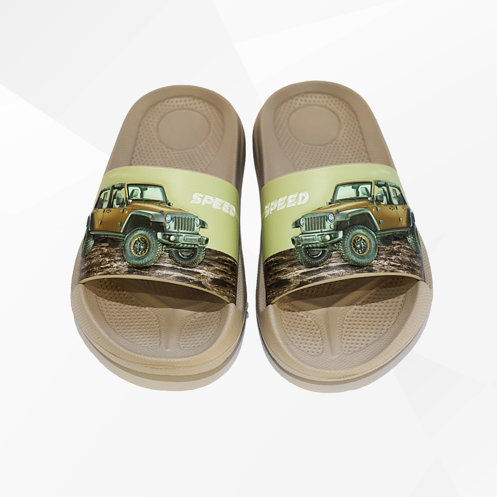 Kids Fun Vehicle Printed Flip-Flops