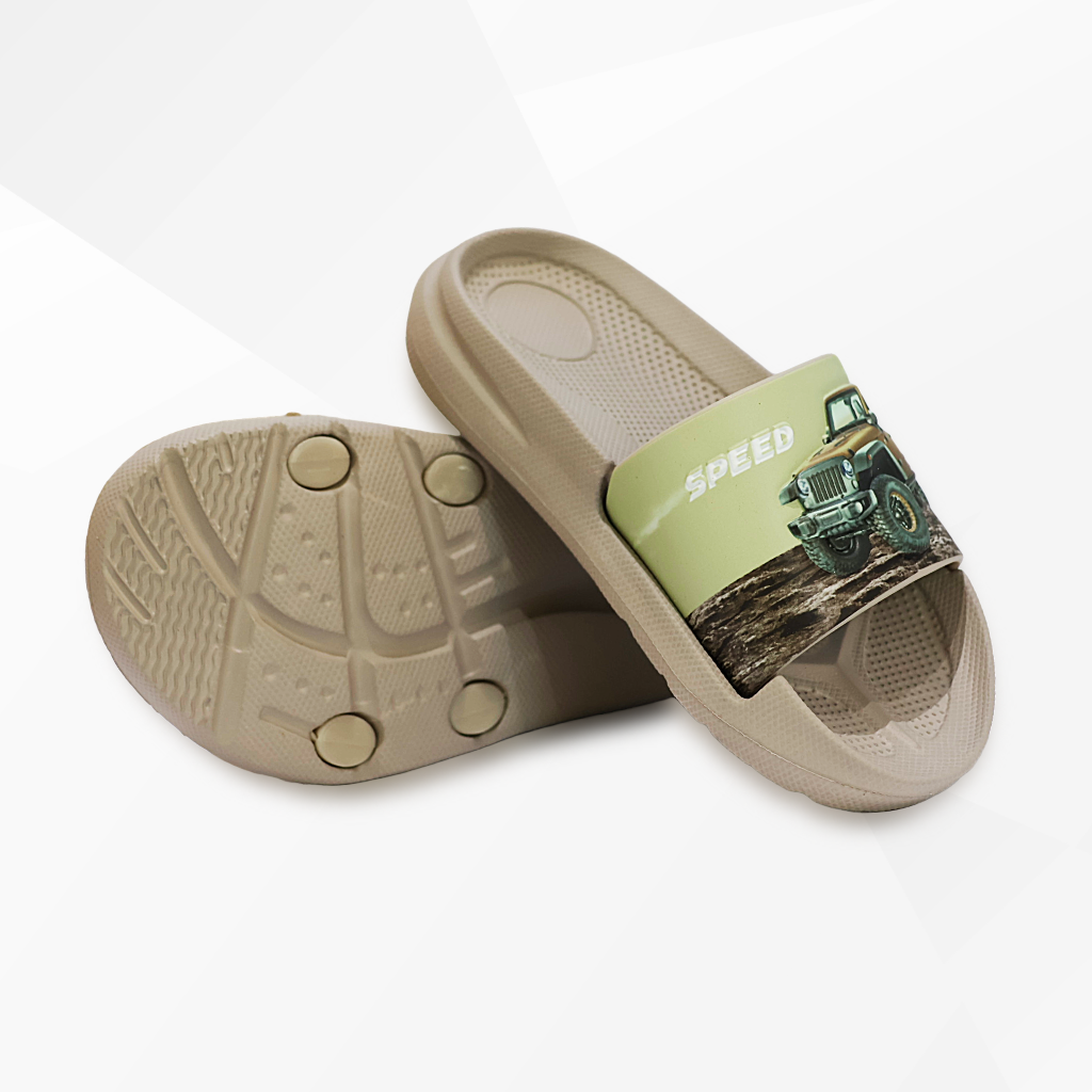 Kids Fun Vehicle Printed Flip-Flops