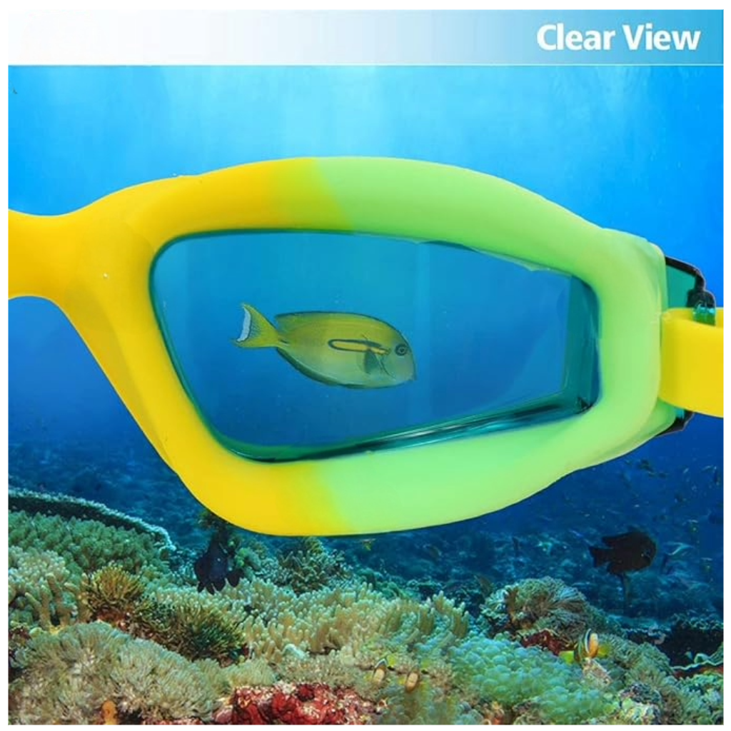 Konex-UV Protection Anti Fog Unisex Adjustable Swimming Glasses With Attach Earplug
