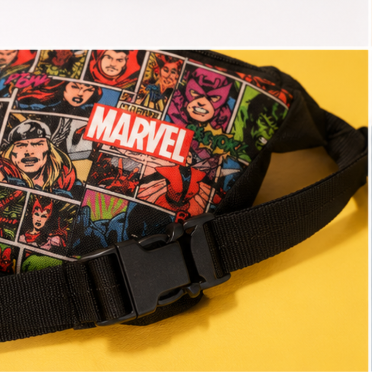 Marvel Superheroes Waist Bag for Kids | Avengers Comic Print Adjustable Fanny Pack