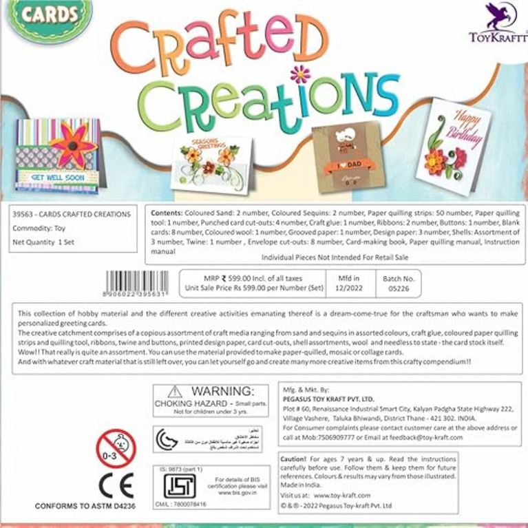TOYKRAFTT Craft Kit for Kids Cards| Crafted Creations| Card Making Activity Kit| Greeting Cards Decoration Material|