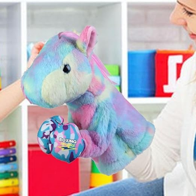 Ninos Kung Fu Animal Husky Boxing Interactive Hand Puppet Toy with Sounds, Stuffed Hand Puppet Action Toy