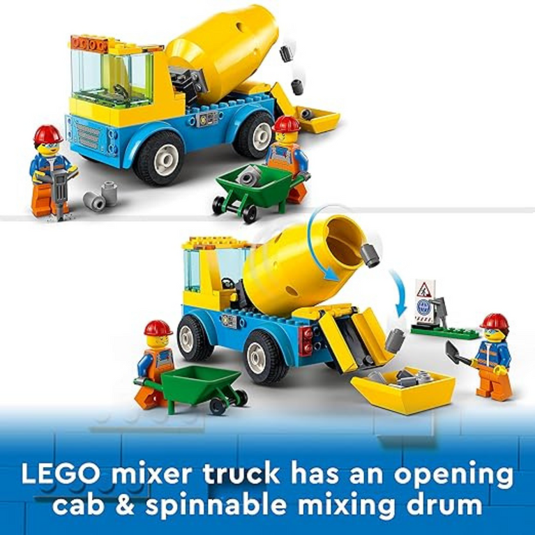LEGO City Cement Mixer Truck 60 Building Kit (85 Pieces)