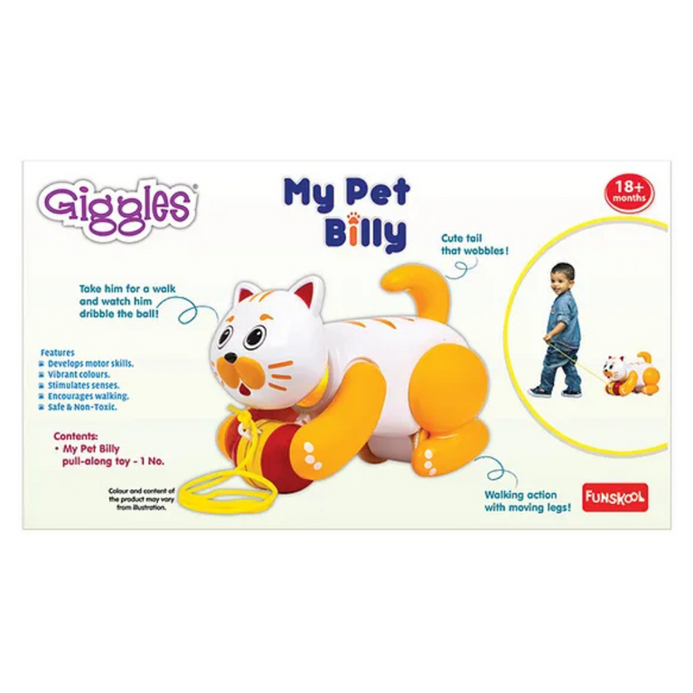 Giggles My Pet Billy Pull Along Toy - White & Yellow