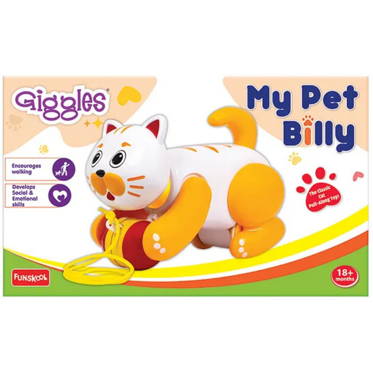 Giggles My Pet Billy Pull Along Toy - White & Yellow