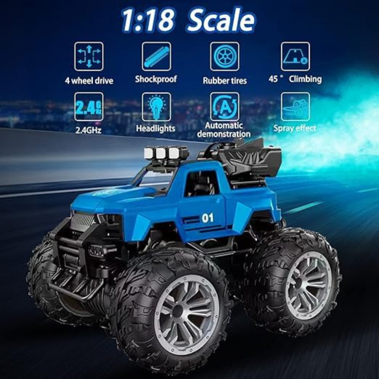 RC Racing Cars 2.4Ghz LED Light Kids Toys 4WD Off Road RC Stunt Car