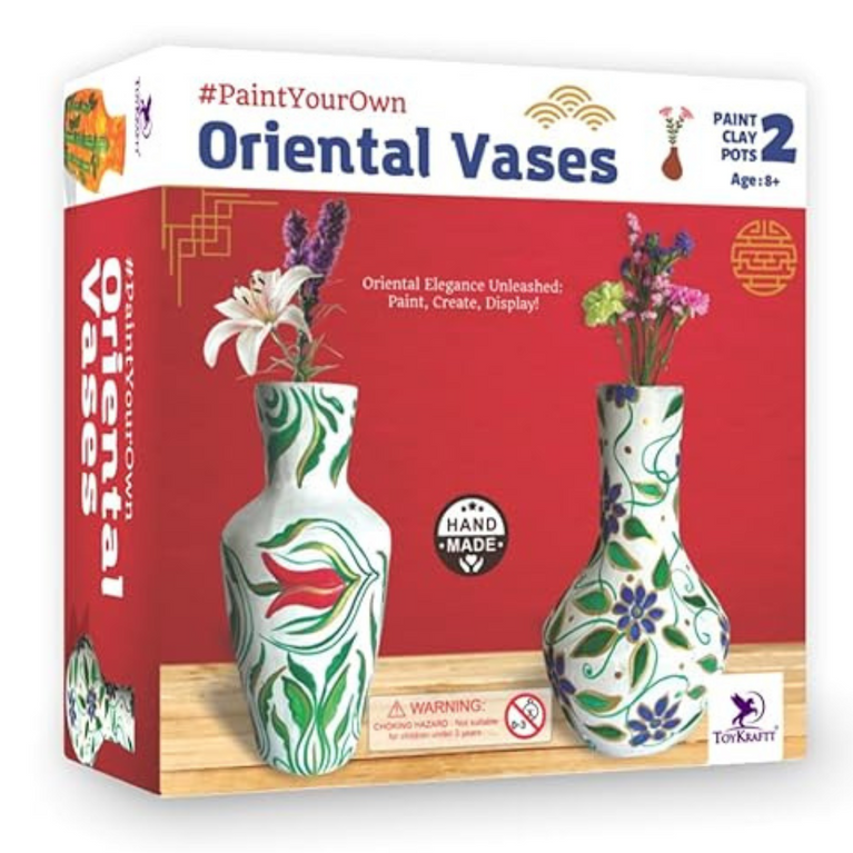 Toy Kraft Terracotta Oriental Flower Vases Kit - Multicolour