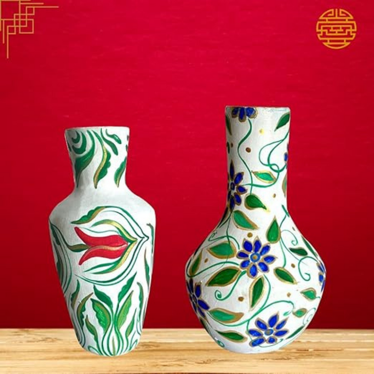 Toy Kraft Terracotta Oriental Flower Vases Kit - Multicolour