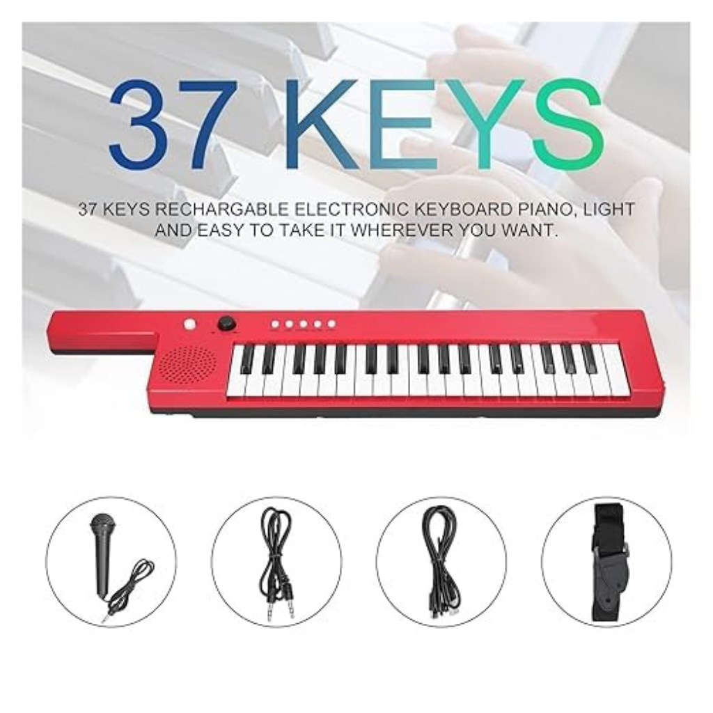 Ninos 37 Keys Portable Electronic Piano Keyboard Toy with Microphone & Carry Strap