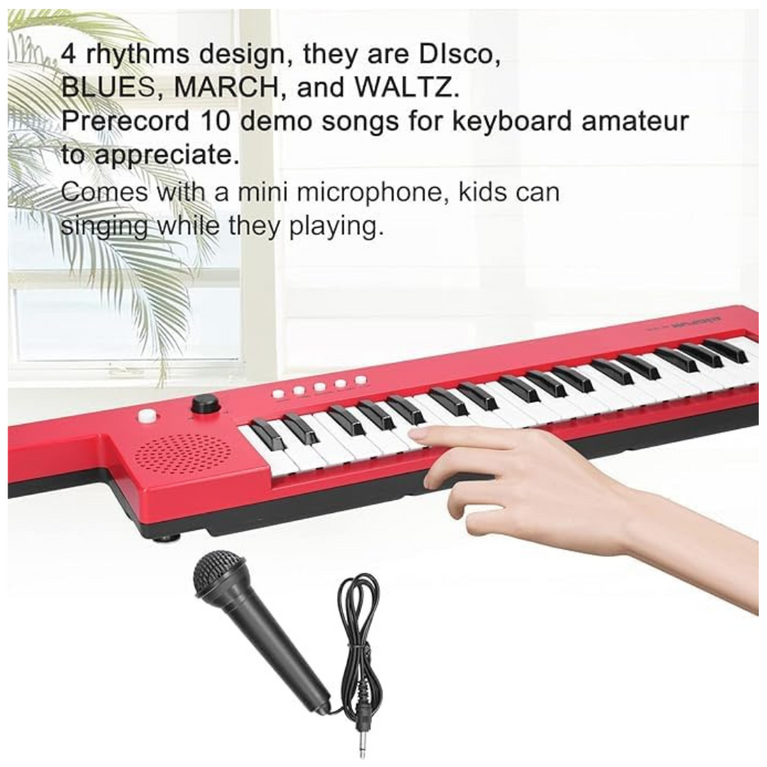 Ninos 37 Keys Portable Electronic Piano Keyboard Toy with Microphone & Carry Strap