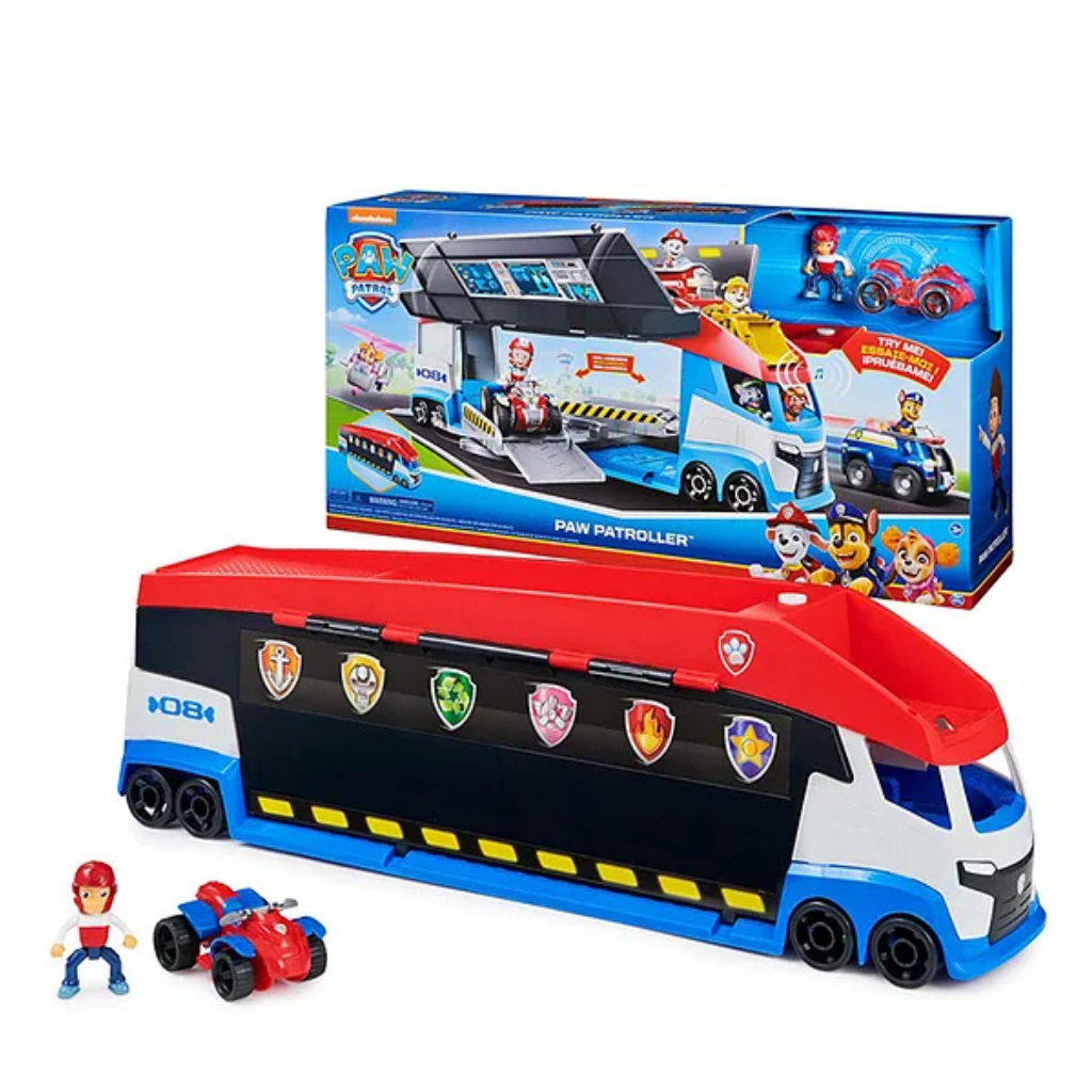 Paw Patrol, Transforming PAW Patroller with Dual Vehicle Launchers, Ryder Action Figure and ATV Toy Car, Kids Toys for Ages 3 and up