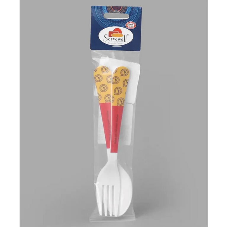 Servewell Minions Theme Kids Fork and Spoon - Multicolour