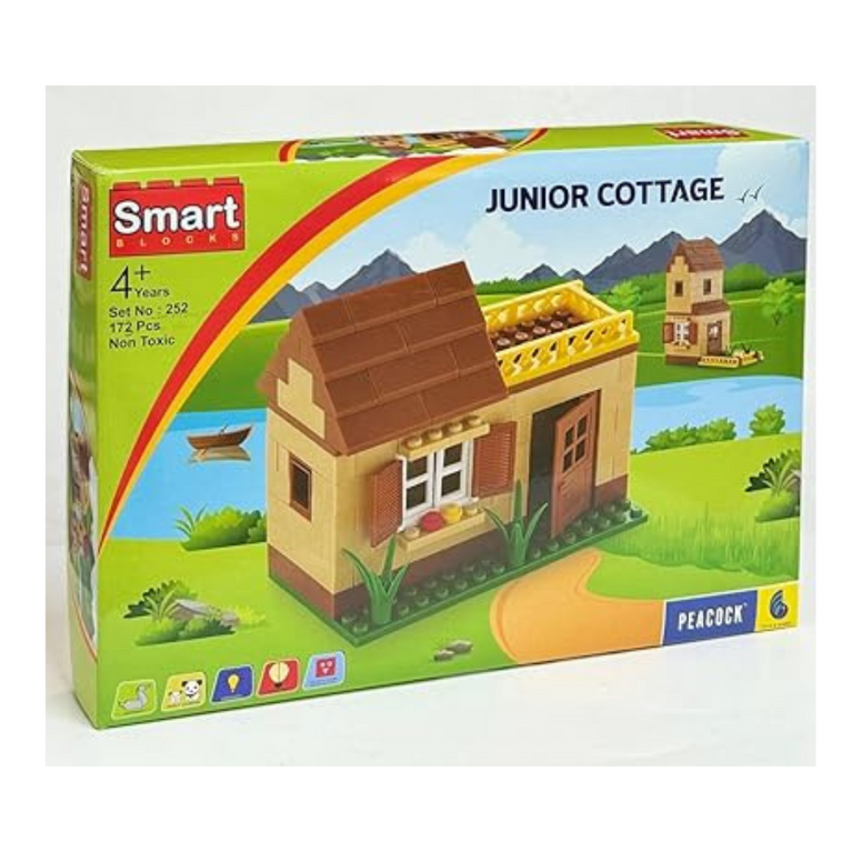 SMART Blocks Junior Cottage Building Bricks Puzzle Toy | for 3 to 8 Year Old Kids | 173 Interlocking Pieces