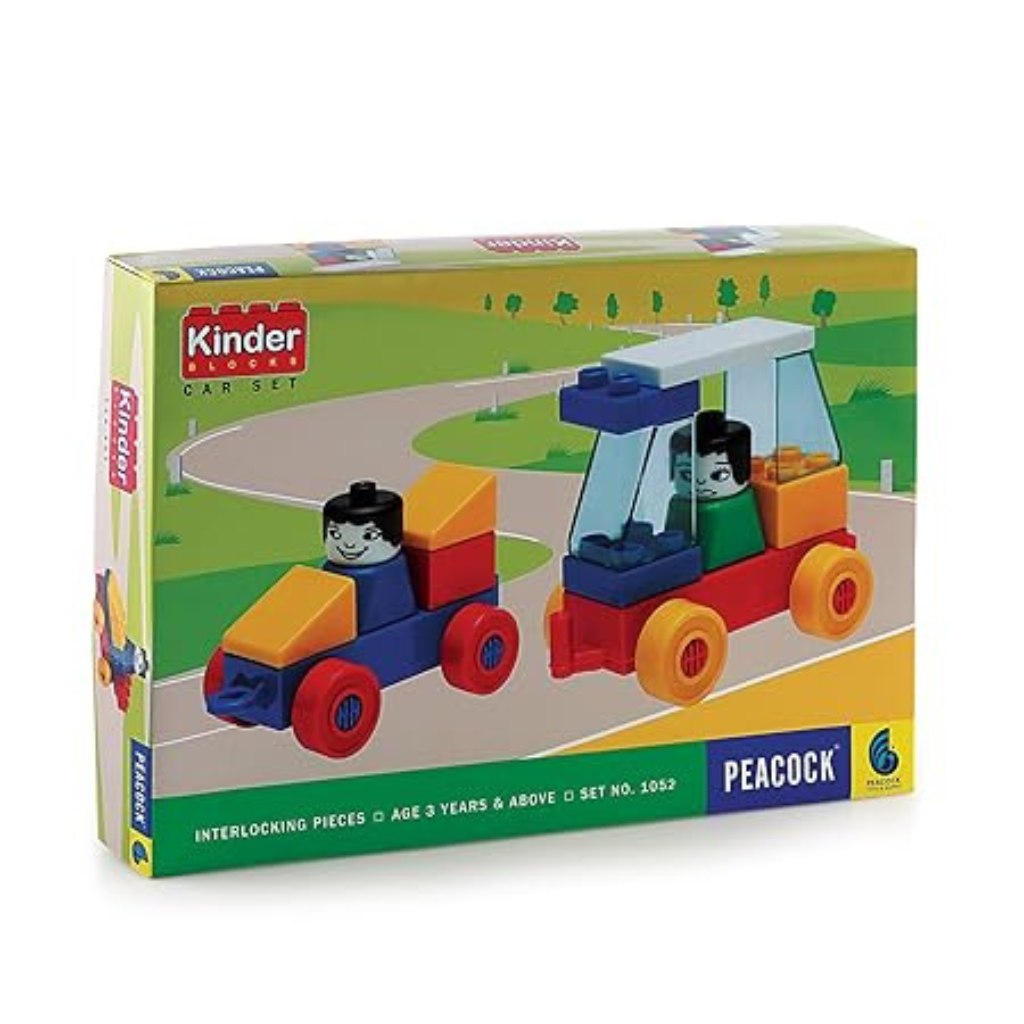 KINDER Bloxks Multicolor KB Car Blocks Set Construction Blocks for Kids