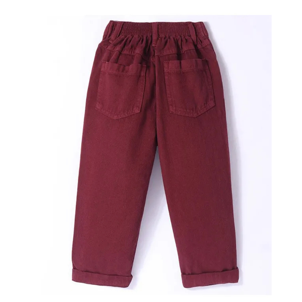 Little Kangaroos 100% Cotton Full Length Jeans Solid Colour