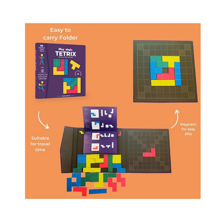 Toy Kraft- Magnalogix Magnetic Game Tetrix for Kids-20Pcs