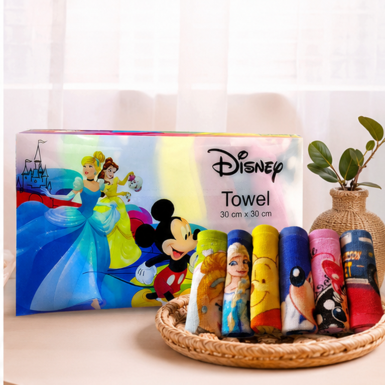 Disney Minnie Mouse Kids Cotton Face Towel | 30 x 30 cm | Ultra Soft &amp; Absorbent Hand Towel for Babies &amp; Kids
