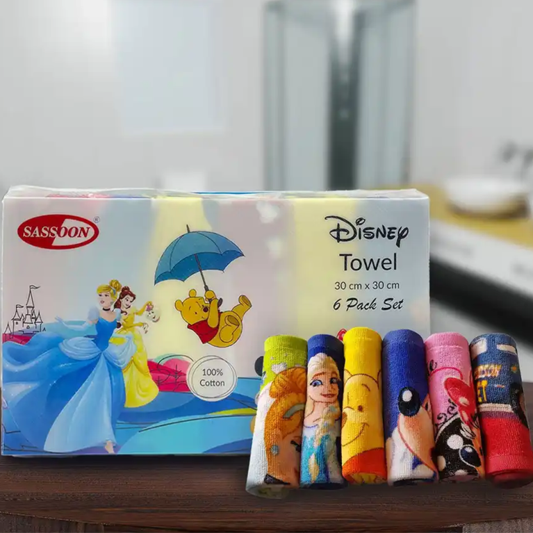 Disney Minnie Mouse Kids Cotton Face Towel | 30 x 30 cm | Ultra Soft &amp; Absorbent Hand Towel for Babies &amp; Kids