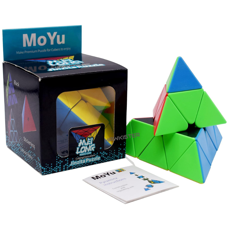 Carbon Fiber Pyraminx Speed Cube Puzzle | Smooth Rotating Pyramid Brain Teaser | Educational STEM Toy for Children (Multicolor)