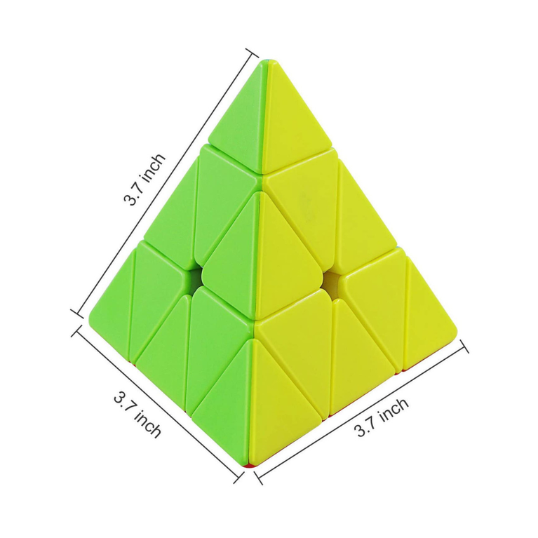 Carbon Fiber Pyraminx Speed Cube Puzzle | Smooth Rotating Pyramid Brain Teaser | Educational STEM Toy for Children (Multicolor)