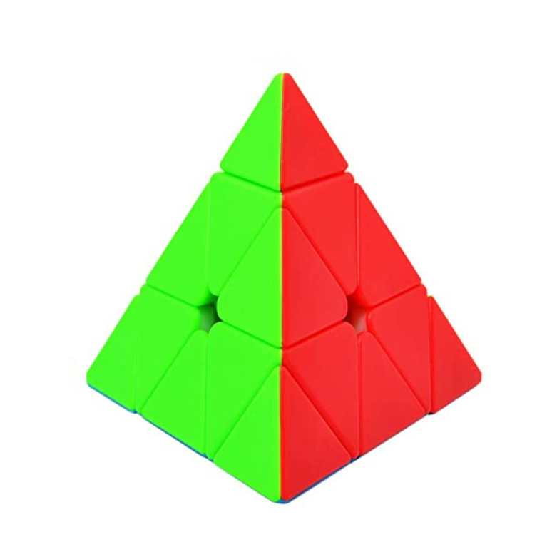 Carbon Fiber Pyraminx Speed Cube Puzzle | Smooth Rotating Pyramid Brain Teaser | Educational STEM Toy for Children (Multicolor)
