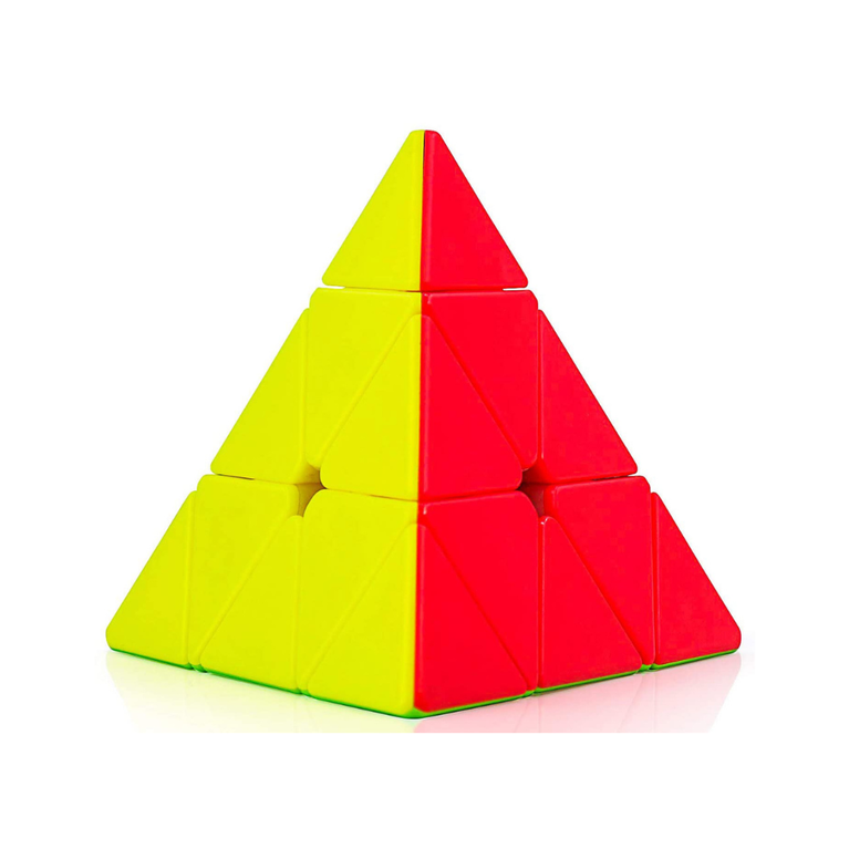 Carbon Fiber Pyraminx Speed Cube Puzzle | Smooth Rotating Pyramid Brain Teaser | Educational STEM Toy for Children (Multicolor)