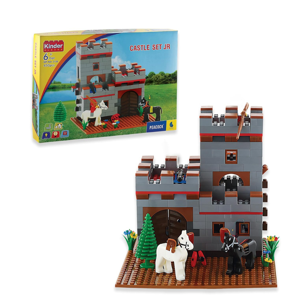 Peacock Castle Set Junior Smart Building Blocks 450-Pieces | Toy for Kids Ages 6+ Years