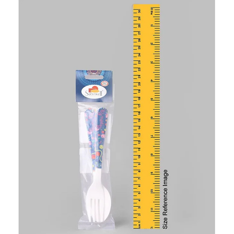 Servewell Peppa Pig Theme Kids Fork and Spoon - Multicolour